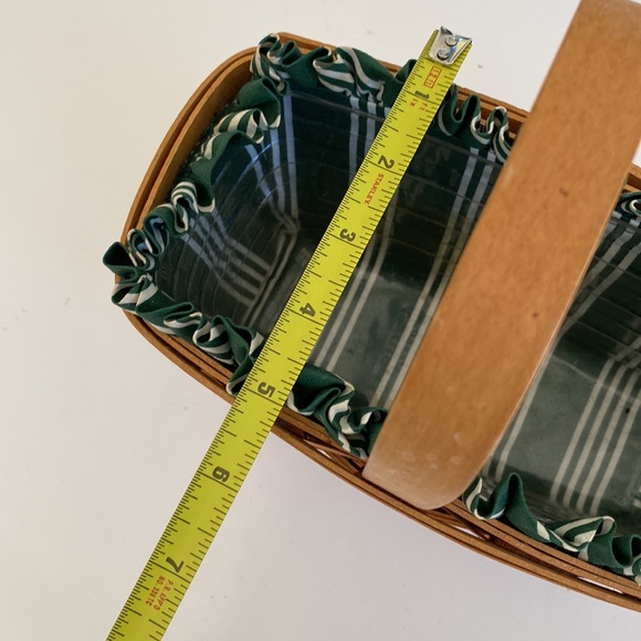 Longaberger Vintage Basket with Green Liner and Protector - Picture 6 of 7